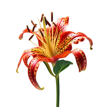 gloriosa lily isolate on transparent background, png