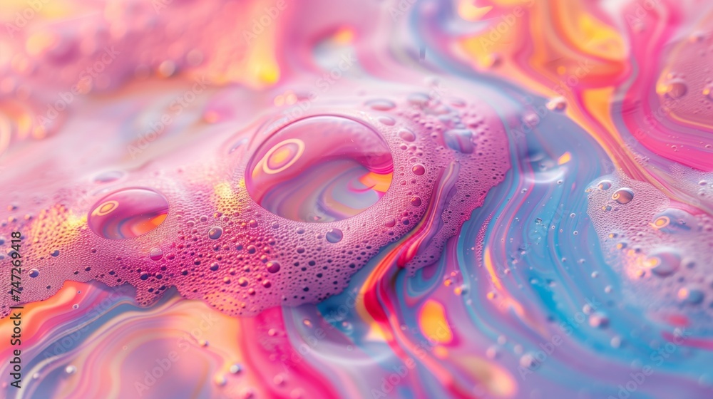 Poster vibrant abstract swirls of liquid colors creating a mesmerizing and artistic background.