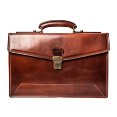 brown leather briefcase isolated, png