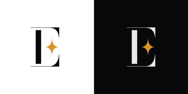 Modern and unique letter E initials logo design