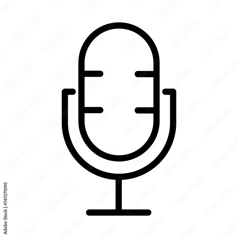 Poster microphone outline vector icon isolated on white background. microphone line icon for web, mobile an