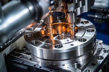 Detailed Shot of a Wire EDM Head in a High-Tech Manufacturing Environment