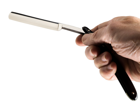 old straight razor (clipping path)