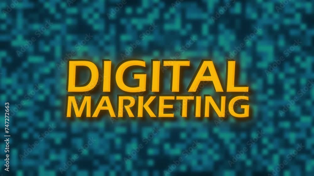 Poster digital marketing text. computer generated 3d render