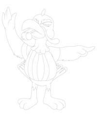 turkey Coloring page of for Thanksgiving Day greeting card. Freehand sketch drawing for adult coloring book with doodle . line draw line art 