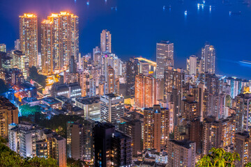 Naklejka premium 香港 ビクトリアピークからの夜景