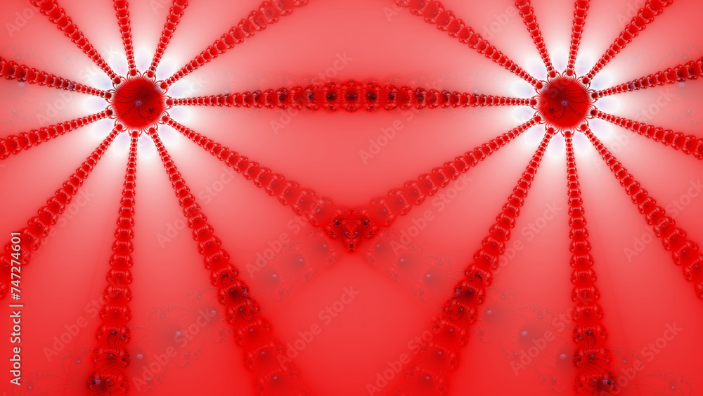 Poster red and scarlet to pink colour gradient symmetric bright pattern and design