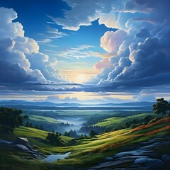 sunrise over the mountains