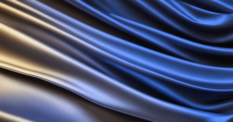 Fototapeta premium A luxurious cobalt blue velvet curtain with a sleek gradient, perfect for adding a touch of elegance to any space.
