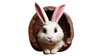 Easter Template Design with Rabbits and Chocolate Eggs, Space Text for Social Media