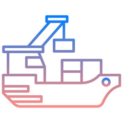 Container Ship Gradient Linear Style