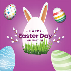 beautiful background for happy easter graphic design vector illustration