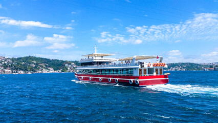 Passenger boat sailing on the Bosphorus.