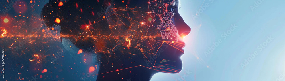 Poster robotics and ai development in a cybernetic network, reflecting cutting-edge technology and automati
