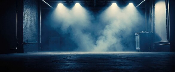 Dynamic  Light Beams Pierce Through Theatrical Smoke on Stage with Dazzling Lights