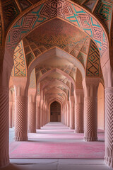 an arched door of an entryway of a mosque, in the style of fractal geometry