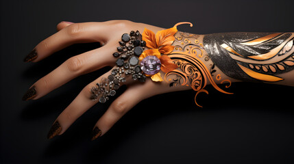 Exquisite Acrylic Nail Art Design Showcasing Elegance and Lavish Nail Artistry