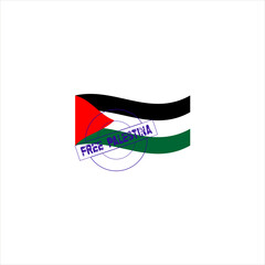 Palestina flag. Respons the free of palestina, Save free palestina in the world. 