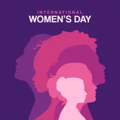 Tapeten International Women's Day template, social media post, vector, IWD, banner, poster, card, logo, silhouette, illustration, design for Women's day wishes, greeting card, web, flyer, 8th March © Rajan