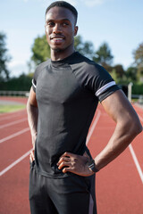 Portrait of athlete at stadium