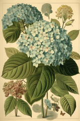 Hydrangea vintage illustration