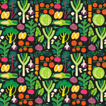 Vegetables Repeating Pattern - Large