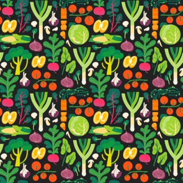 Vegetables Repeating Pattern - Large