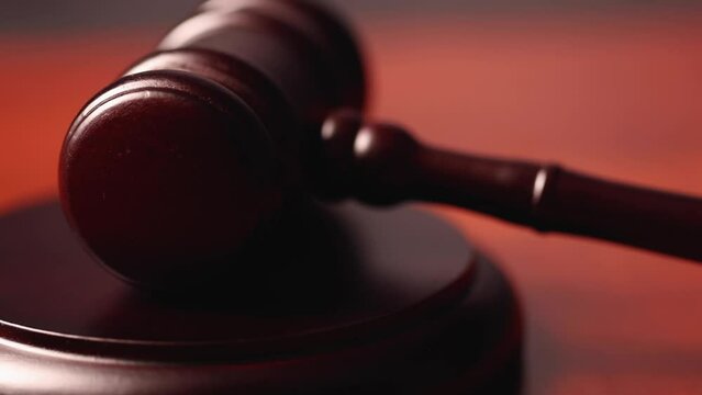 Close up shot of judge law court wooden gavel and block 1