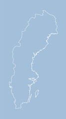 Vector outline map Sweden, line border country