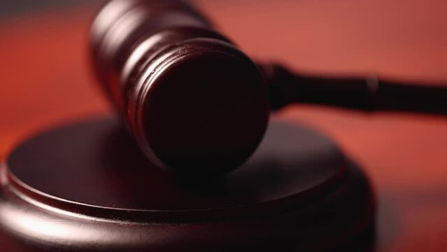 Close up shot of judge law court wooden gavel and block 2