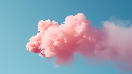Fluffy Pink Clouds Against a Serene Blue Sky