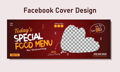 Food special Facebook Cover Design template . 