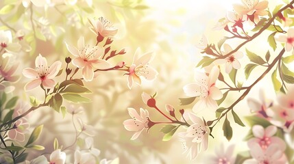 Soft Cherry Blossoms Background