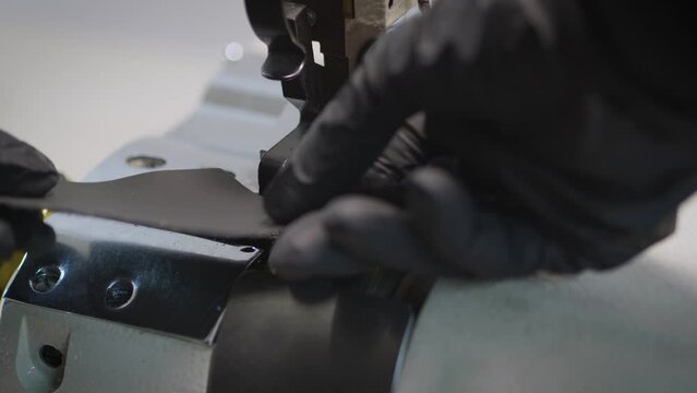 smoothing the edges of the skin on the machine