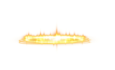 Three dimensional shiny golden nimbus. Golden halo angel ring. Light realistic halo, angel ring, Saint aureole symbol.  Magic fantasy portal. Futuristic teleport. Light effect. PNG.
