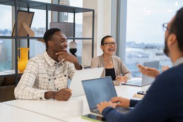 Office workers working together