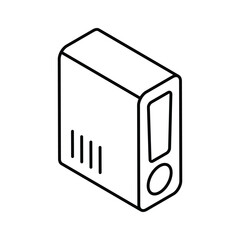 Get your hands on this carefully crafted icon of computer, tower cup in isometric design