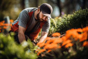 Obraz premium Earth day cultivation conceptual Generative AI picture farmer gathering harvest
