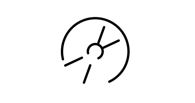 cd disk animated outline icon on white background. cd disk 4k video animation for web, mobile and ui design