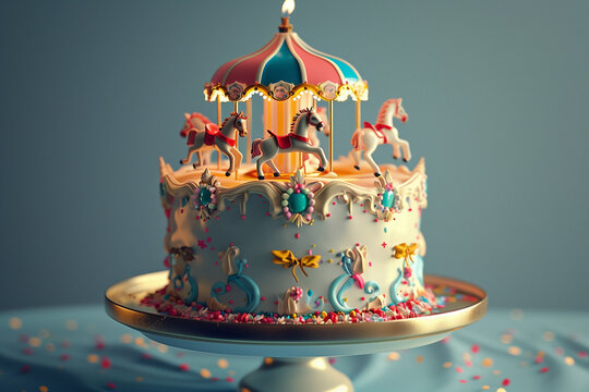Birthday Cake with Carousel
