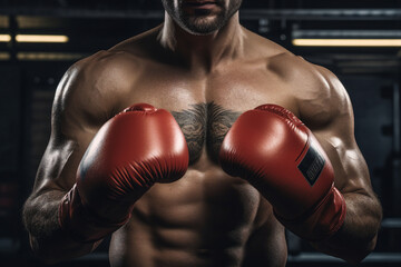 Boxing club gym for boxers training athletic conceptual Generative AI image