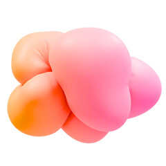 pink cloud inflate 3d abstract object