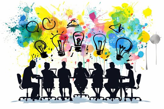 Dynamic collaboration in a professional workplace: Creative brainstorming and project management.