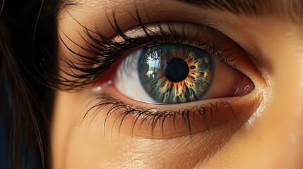 Naklejka premium Close up of human eye. Generative AI.