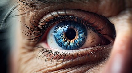 Close up of human eye. Generative AI.