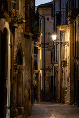 Pacentro, Italy The old streets at night of this Medieval village