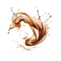 Fototapeta premium Refreshing cold brew coffee splash isolated on a transparent background, showcasing the dynamic motion and cool refreshment of summer's favorite drink.