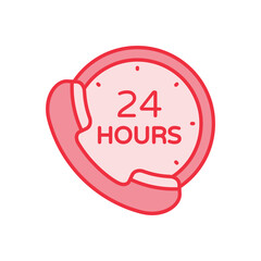 24 Hours icon vector stock illustration
