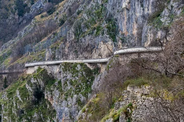 Foto op Canvas Anversa degli Abruzzi, Italy The guardrail of SR 479 road in the Province of L'Aquila © Alexander