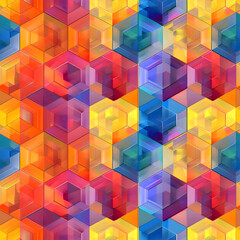 Obraz premium A mesmerizing seamless geometric pattern with vibrant colors. High-resolution